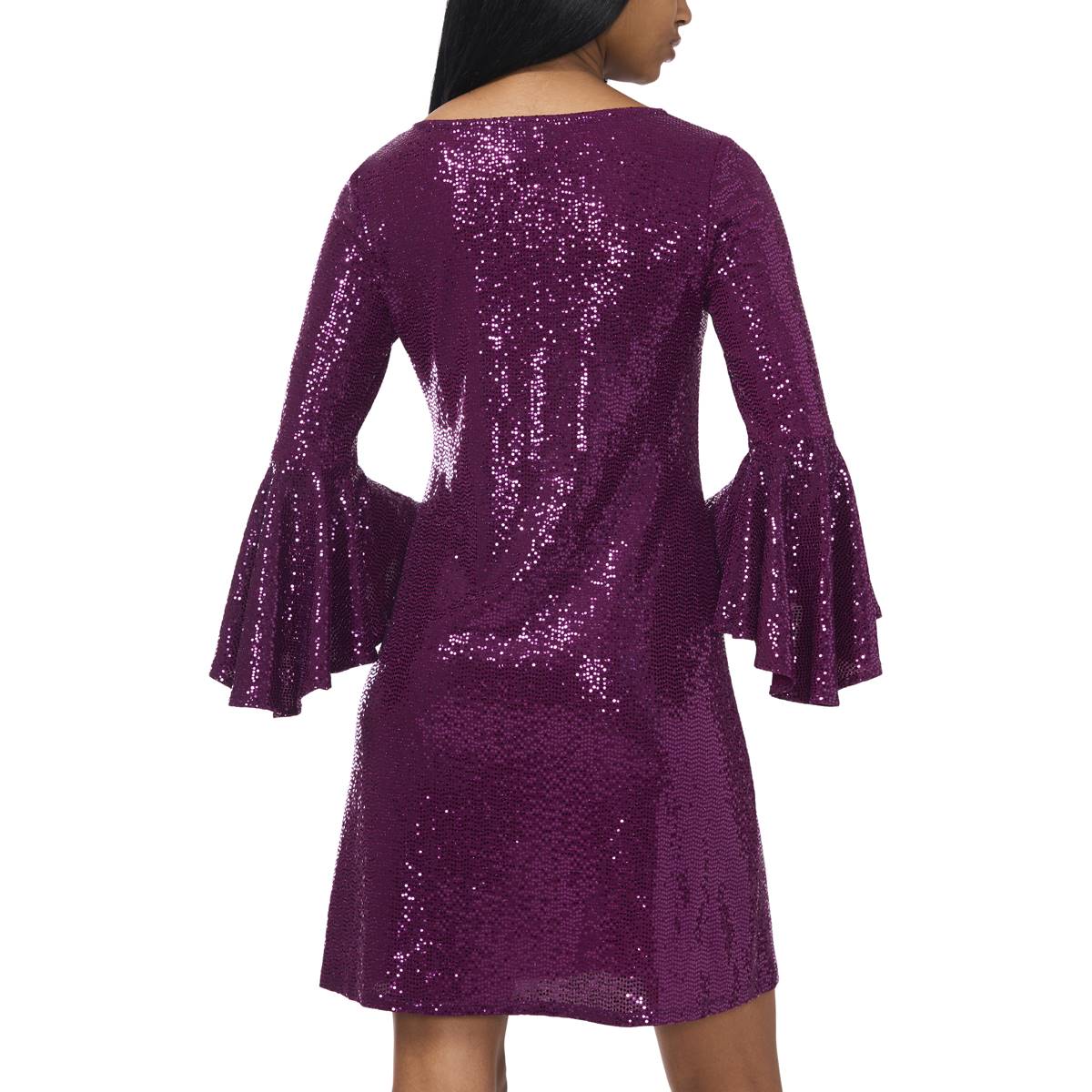 Womens MSK Bell Sleeve Sequence A-Line Dress