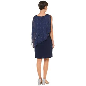 Womens MSK Rhinestone Asymmetric Poncho Sheath Dress alternate view