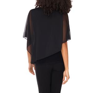 Womens MSK Bead Embellishment Poncho Overlay Blouse alternate view
