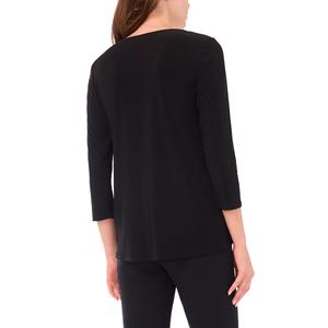 Womens MSK 3/4 Sleeve V Neck Beaded Trim Blouse alternate view