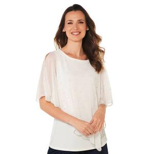 Womens MSK Farage Beaded Trim Overlay Blouse alternate view