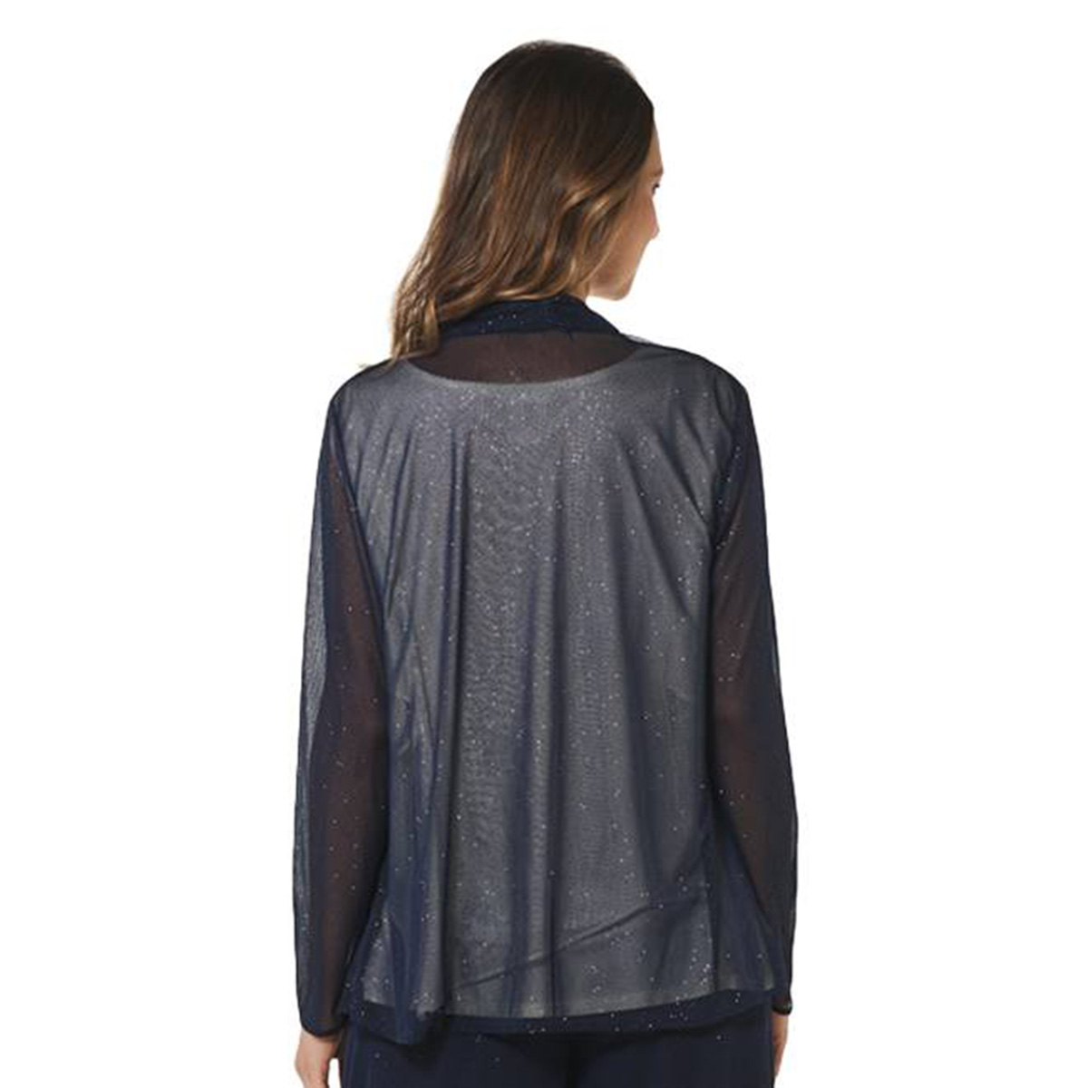 Womens MSK Long Sleeve Sparkle Mesh Jacket