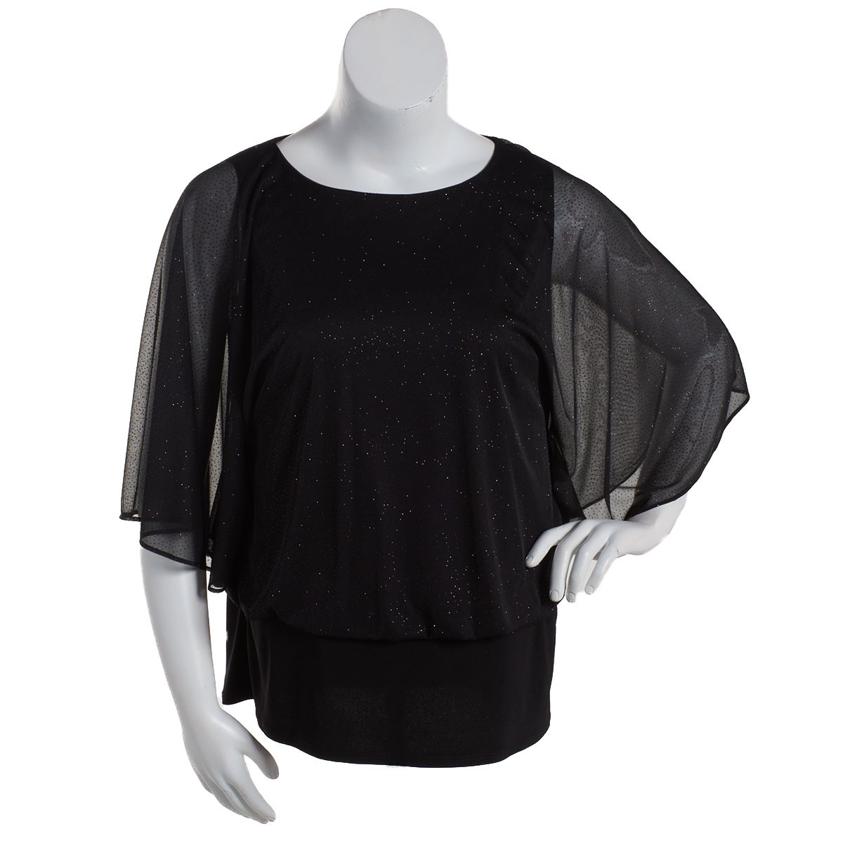 Plus Size MSK Sparkle Dolman Sleeve Banded Bottom Blouse