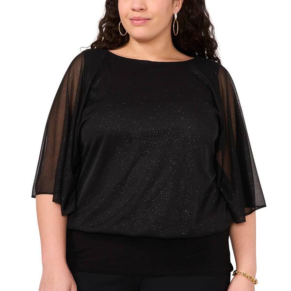 Plus Size MSK Sparkle Dolman Sleeve Banded Bottom Blouse