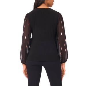 Womens MSK Foil Dot Sleeve Wrap Blouse alternate view