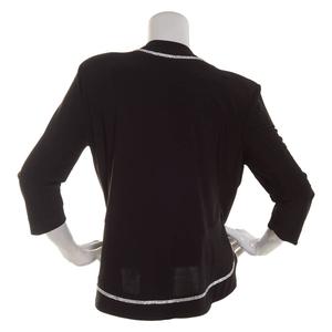 Womens MSK 3/4 Sleeve Rhinestone Trim High Low Jacket alternate view