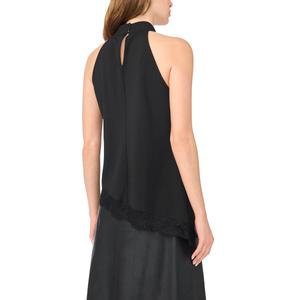Womens MSK Sleeveless Halter Neck Asymmetric Lace Hem Blouse alternate view