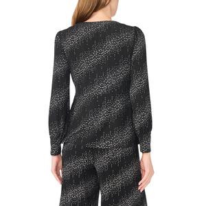 Womens MSK Long Sleeve Surplice Neck Glitter Dot Blouse alternate view