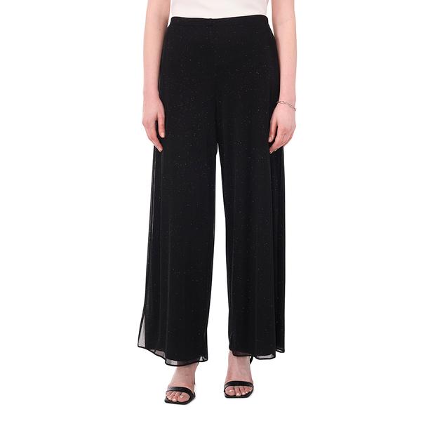 Womens MSK Glitter Mesh High Side Slit Palazzo Pants