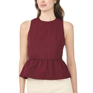 Womens MSK Sleeveless Ruffle Hem Bow Back Blouse