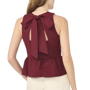 Womens MSK Sleeveless Ruffle Hem Bow Back Blouse alternate view
