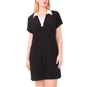 Plus Size MSK Short Sleeve Spread Collar Shift Dress