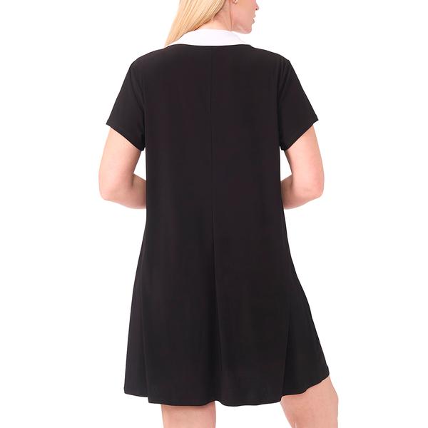 Plus Size MSK Short Sleeve Spread Collar Shift Dress alternate view