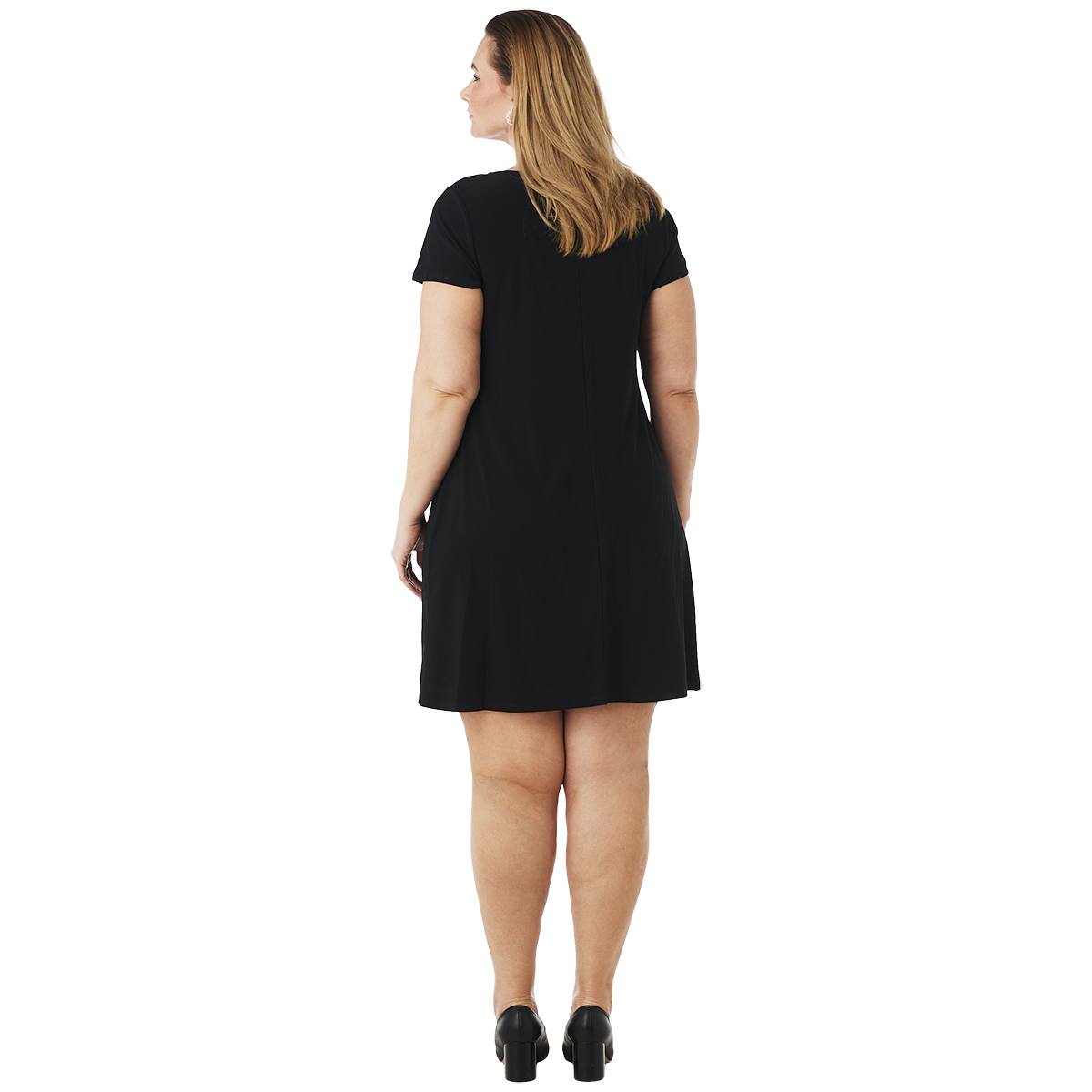 Plus Size MSK Short Sleeve Solid Shift Dress