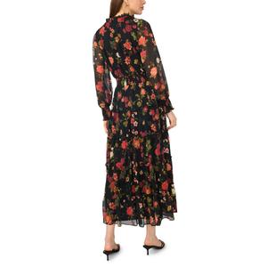 Plus Size MSK Long Sleeve Floral Tiered Midi Dress alternate view