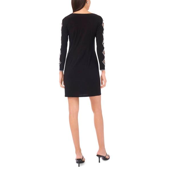 Plus Size MSK Long Cutout Sleeve Rhinestone Sheath Dress alternate view