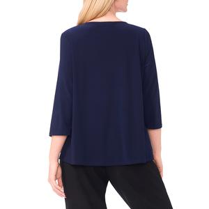 Plus Size MSK 3/4 Sleeve V Neck Beaded Trim Blouse alternate view