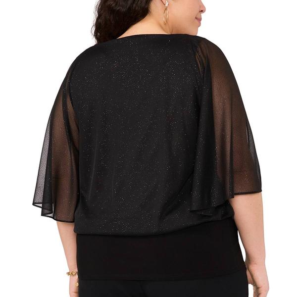 Plus Size MSK Sparkle Dolman Sleeve Banded Bottom Blouse alternate view