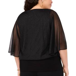 Plus Size MSK Sparkle Dolman Sleeve Banded Bottom Blouse alternate view