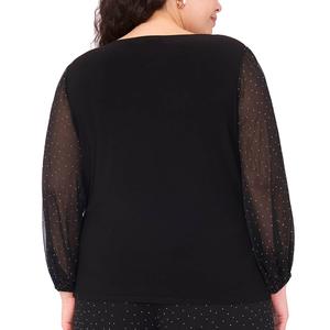 Plus Size MSK Rhinestone Sleeve Surplice Neck Blouse alternate view