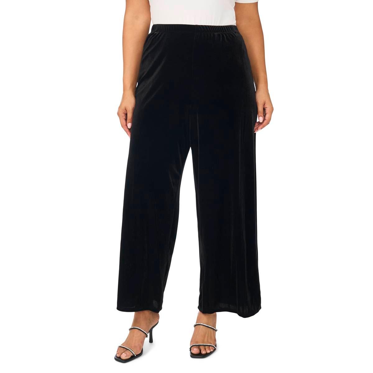 Plus Size MSK Velvet Straight Leg Dress Pants