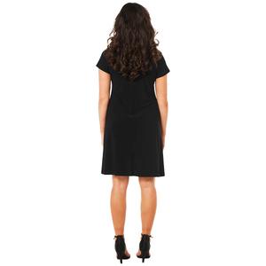 Petite MSK Short Sleeve Grommet Trim Solid Shift Dress alternate view