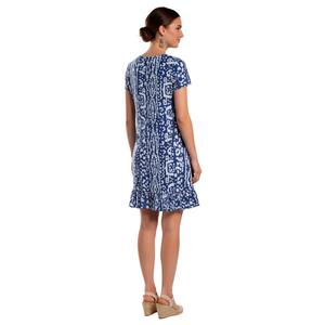 Petite MSK Short Sleeve Abstract Ruffle Hem Shift Dress alternate view