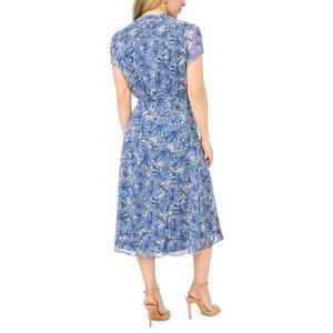 Petite MSK Short Sleeve Chiffon Pintuck Midi Dress alternate view