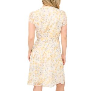 Petite MSK Short Sleeve Floral Pintuck Front Chiffon A-Line Dress alternate view
