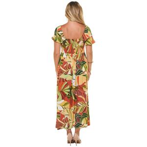 Petite MSK Short Sleeve Leaf Smock Bust Midi Dress alternate view