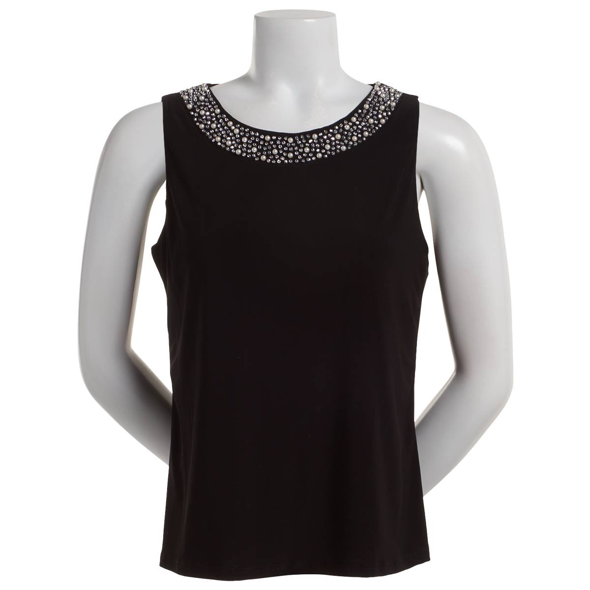 Womens MSK Faraj Sleeveless Bedazzled Scoop Neck Blouse