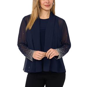 Petite MSK 2pc. Rhinestone Embellished Jacket and Tank Top