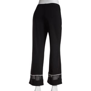 Petite MSK Mesh Inset Solid Rhinestone Trim Pants alternate view