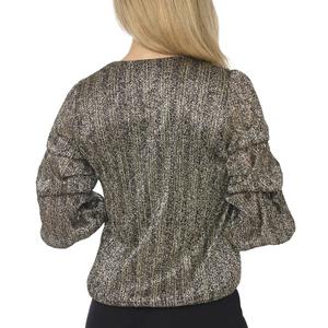 Petite MSK 3/4 Gathered Sleeve V-Neck Blouse alternate view