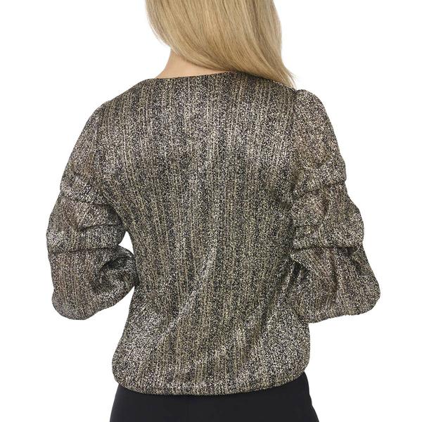 Petite MSK 3/4 Gathered Sleeve V-Neck Blouse alternate view