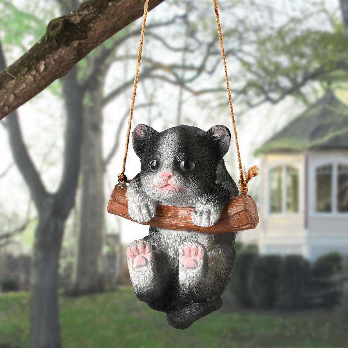 National Tree 5in. Swinging Black Kitten