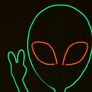 National Tree 40in. Halloween Neon Style Alien Decoration alternate view
