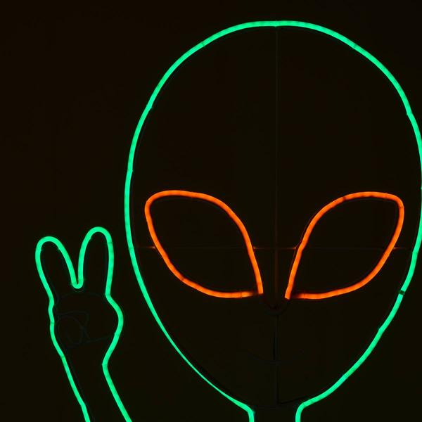National Tree 40in. Halloween Neon Style Alien Decoration alternate view