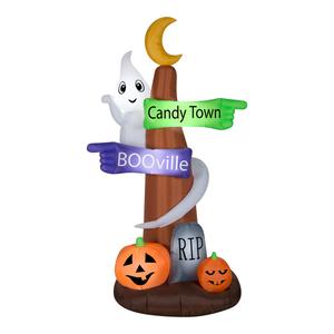 National Tree 8ft. Inflatable Signpost and Ghost