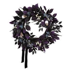 National Tree 26in. Artificial Floral Mini Skull LED Wreath alternate view