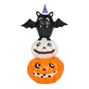 National Tree 22in. Pre-Lit Bat Standing on Pumpkins Decor