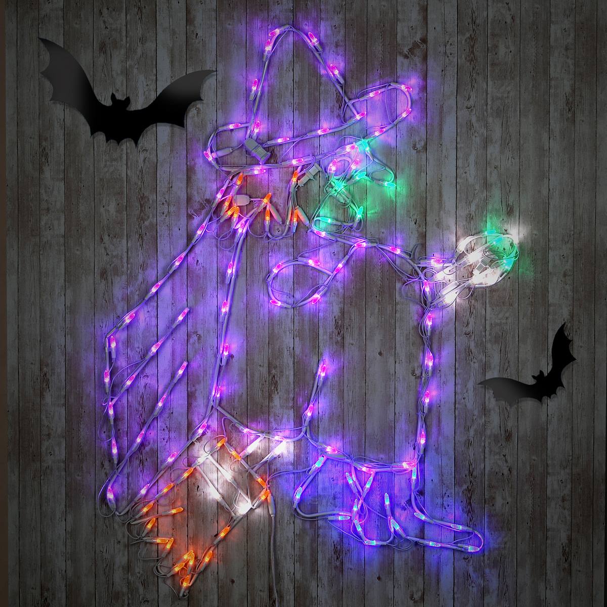 National Tree 46in. Halloween LED Flying Witch Wall Decor