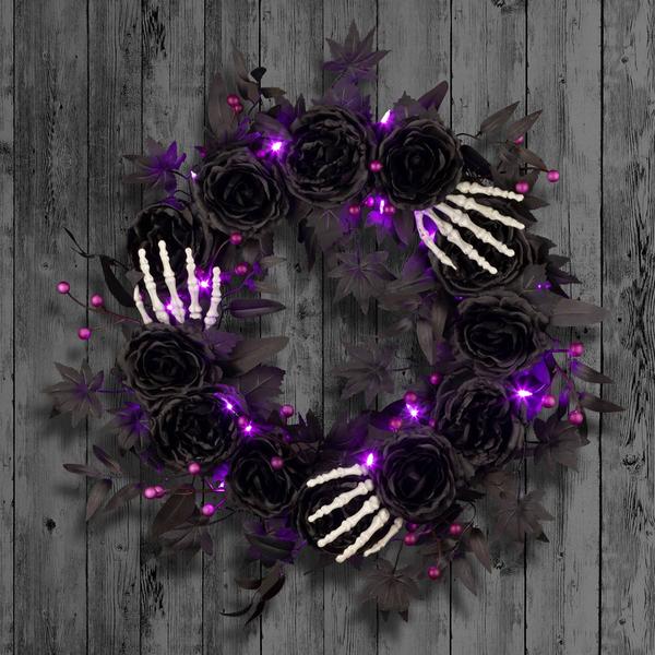 National Tree 24in. Artificial Bad to the Bone Halloween Wreath alternate view