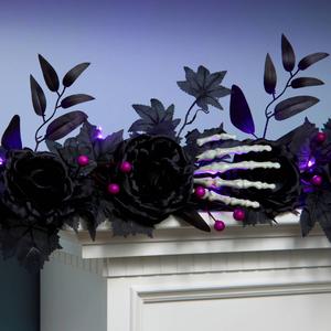 National Tree 6ft. Artificial Bad to the Bone Halloween Garland alternate view