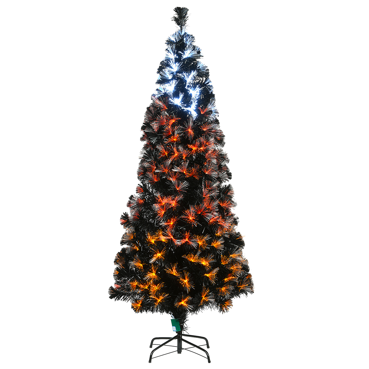 National Tree 6ft. Black Fiber Optic Tree With Candy Corn Color