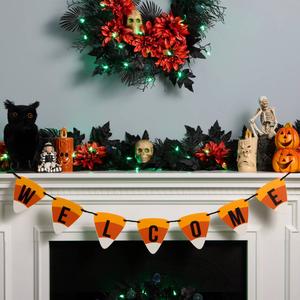 National Tree 31in. Halloween Candy Corn Welcome Banner alternate view