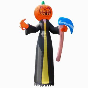 National Tree 20ft. Inflatable LED Halloween Pumpkin Reaper