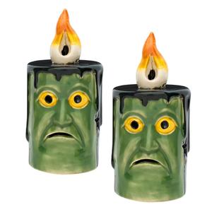 National Tree Frankenstein Porcelain LED Candle - Set of 2
