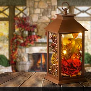 National Tree 12in. Autumn Decor-Filled LED Lantern alternate view