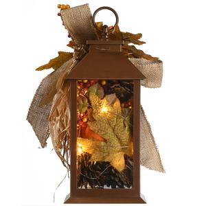 National Tree 12in. LED Decorated Autumn Lantern alternate view